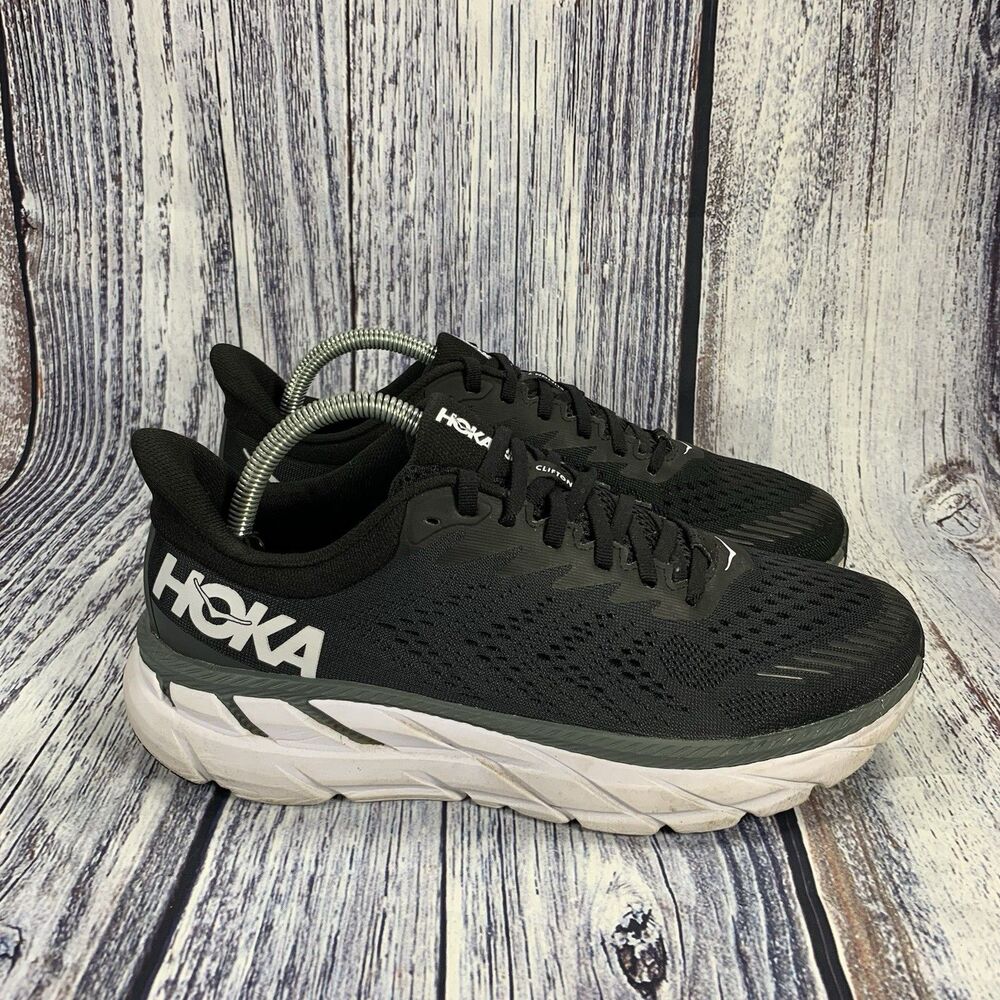 Hoka One One Clifton 7 Black White Sneakers 1110508 Men’s 8.5